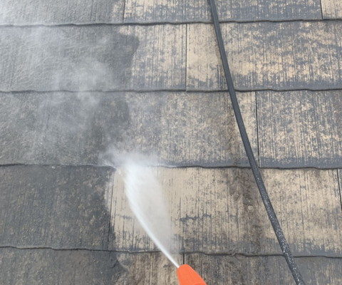 リフォーム　屋根　塗装前　高圧洗浄