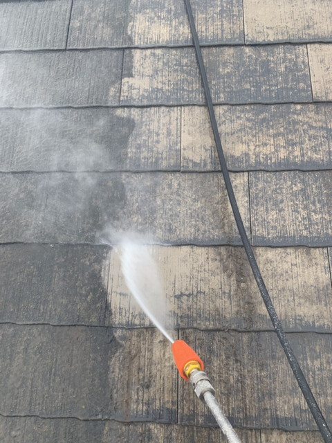 リフォーム　屋根　塗装前　高圧洗浄