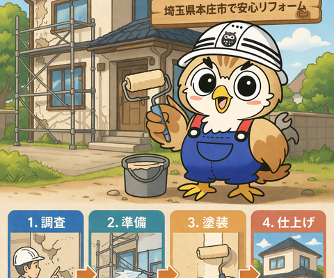 ふくまる 外壁塗装施工流れ①